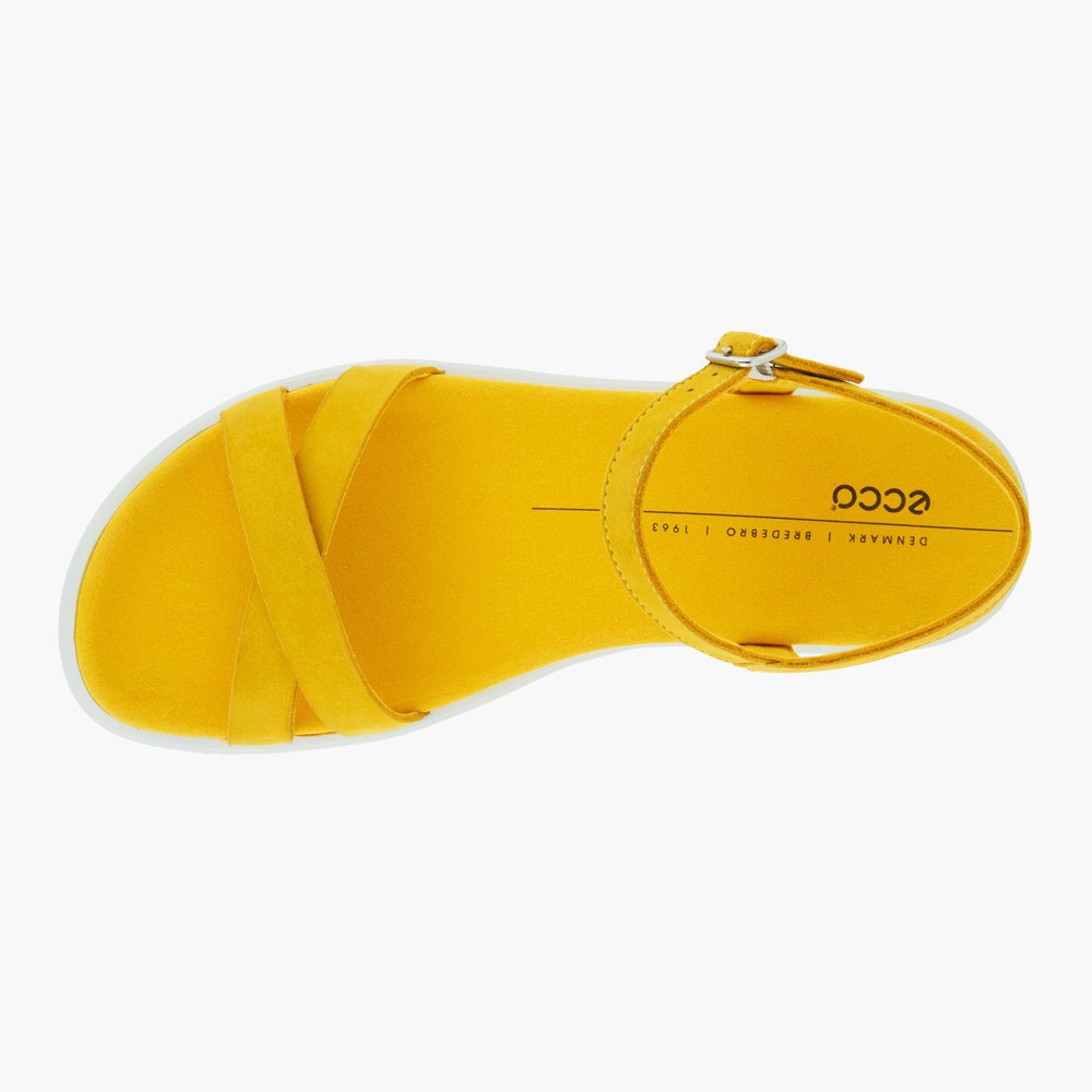 Womens Sandals - ECCO Yuma Crossover Staps - Yellow - 1297IHCZD